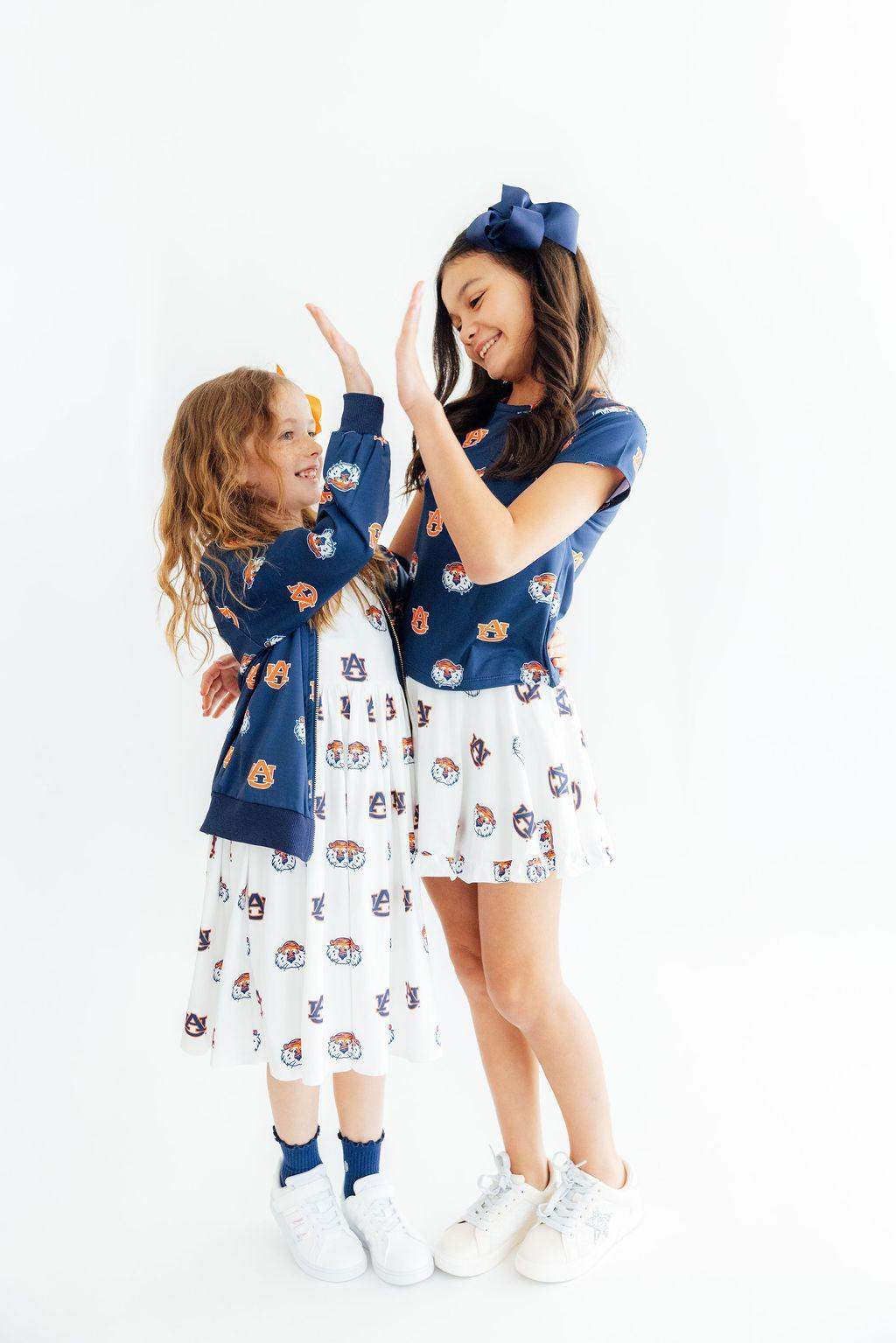Auburn White Aubie Ruffle Twirl Skort - Mila & Rose ® - Flyclothing LLC