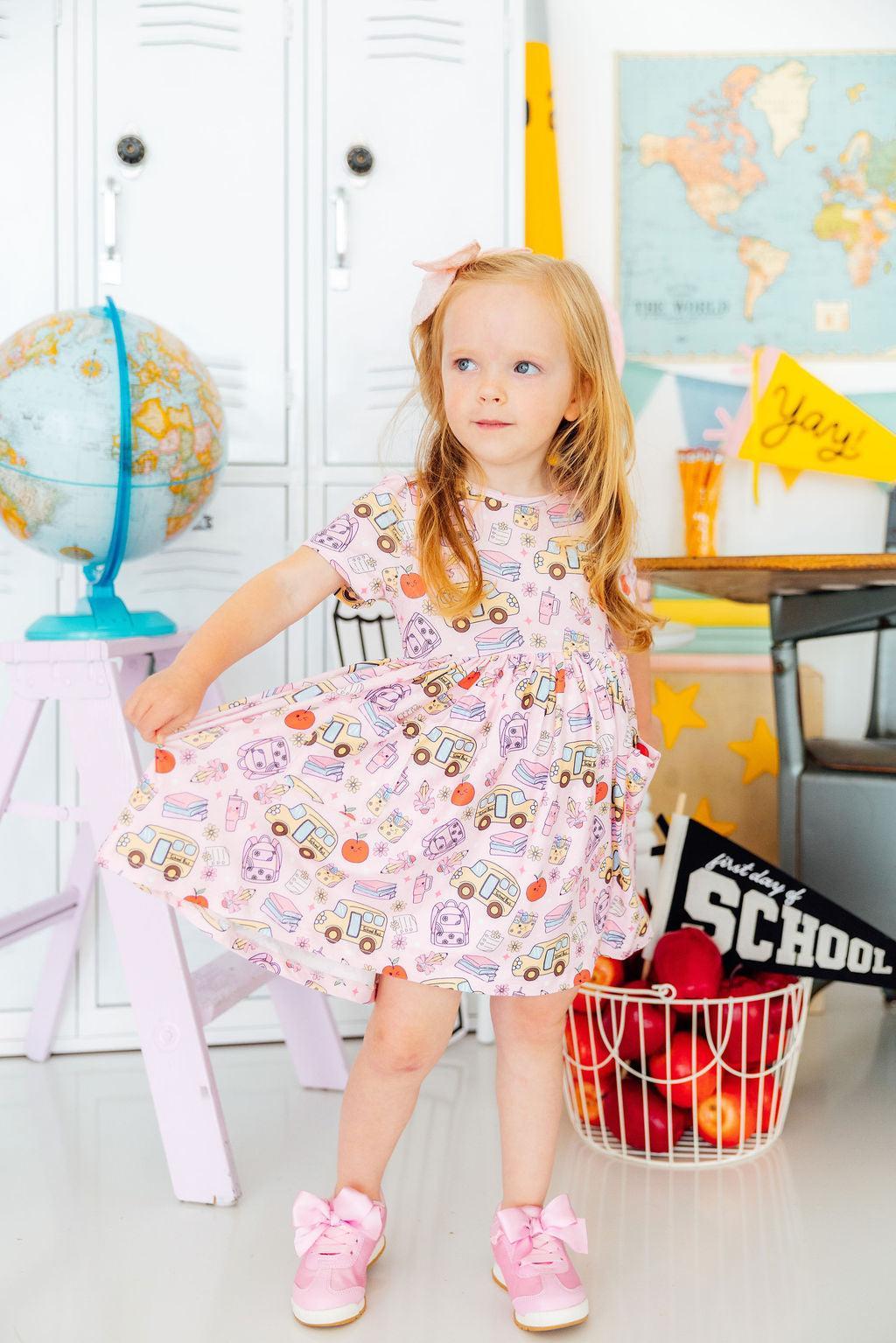 Playground Princess S/S Pocket Twirl Dress - Mila & Rose ® - Flyclothing LLC