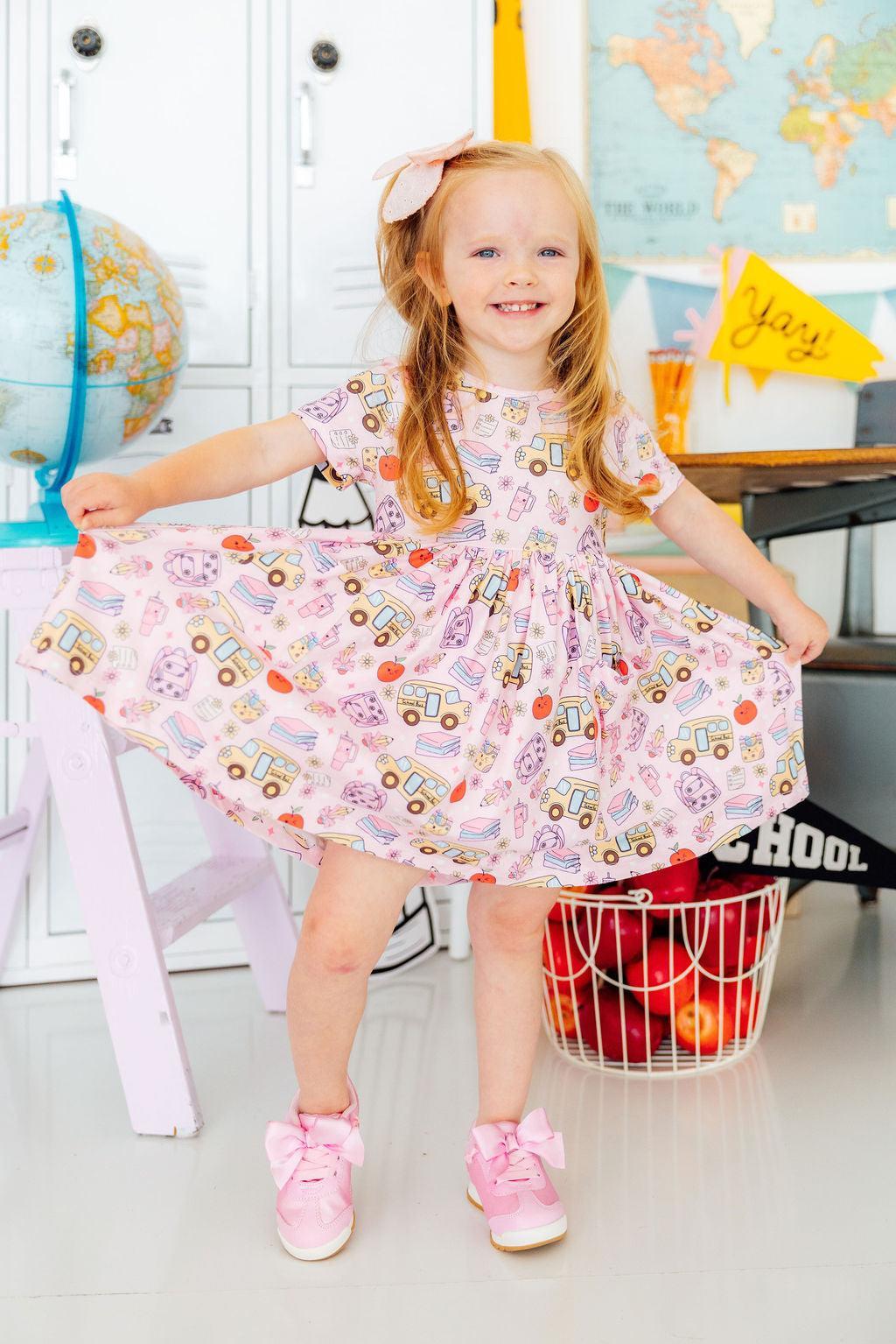 Playground Princess S/S Pocket Twirl Dress - Mila & Rose ® - Flyclothing LLC