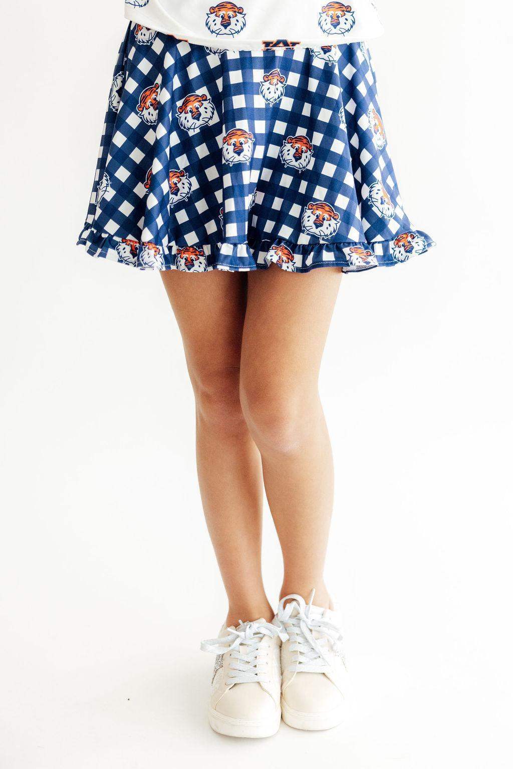 Auburn Plaid Aubie Ruffle Twirl Skort - Mila & Rose ® - Flyclothing LLC