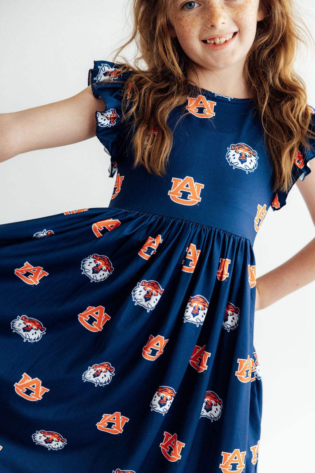 Auburn Blue Aubie Flutter Twirl Dress - Mila & Rose ® - Flyclothing LLC