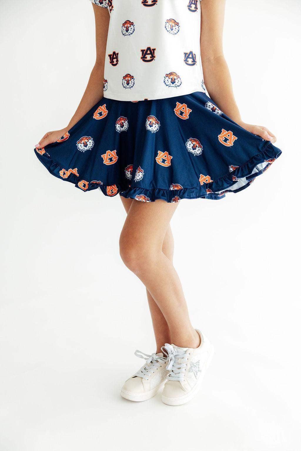 Auburn Blue Aubie Ruffle Twirl Skort - Mila & Rose ® - Flyclothing LLC