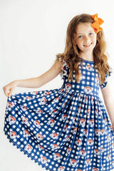 Auburn Plaid Aubie Flutter Twirl Dress - Mila & Rose ® - Flyclothing LLC