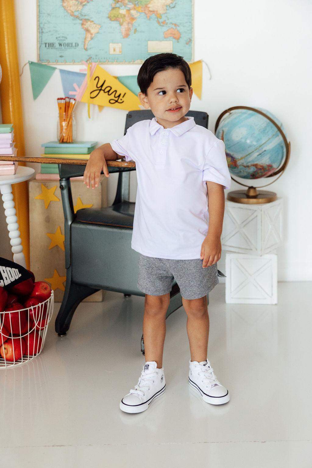 Boys Heather Gray Play Shorts - Mila & Rose ® - Flyclothing LLC