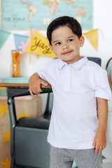 Boys White S/S Polo - Mila & Rose ® - Flyclothing LLC
