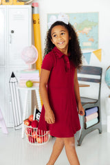 Burgundy S/S Polo Dress - Mila & Rose ® - Flyclothing LLC