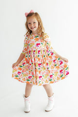 Falling Leaves 3/4 Sleeve Pocket Twirl Dress