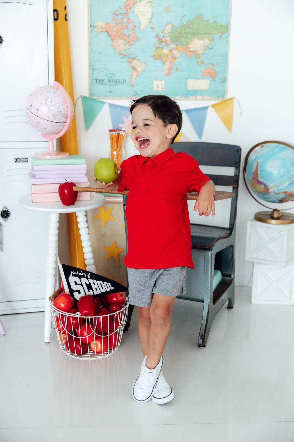 Boys Red S/S Polo - Mila & Rose ® - Flyclothing LLC