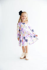 Tied with a Boo Lavender L/S Pocket Twirl Dress - Mila & Rose ® - Flyclothing LLC