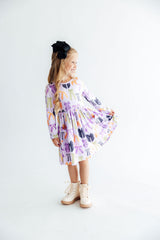 Tied with a Boo Lavender L/S Pocket Twirl Dress
