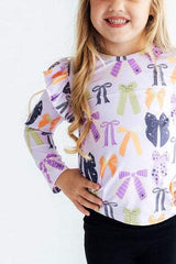 Tied with a Boo Lavender L/S Ruffle Tee - Mila & Rose ® - Flyclothing LLC