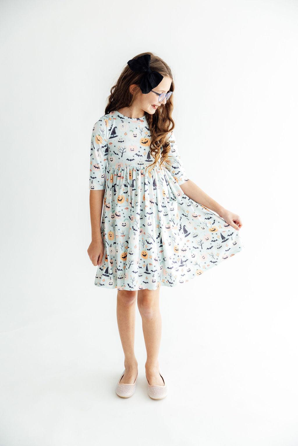 Ghouls Rule 3/4 Sleeve Pocket Twirl Dress - Mila & Rose ® - Flyclothing LLC