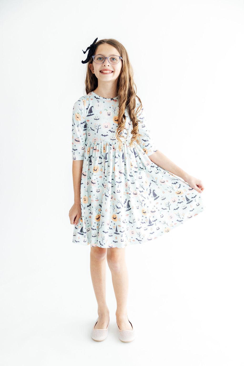 Ghouls Rule 3/4 Sleeve Pocket Twirl Dress - Mila & Rose ® - Flyclothing LLC