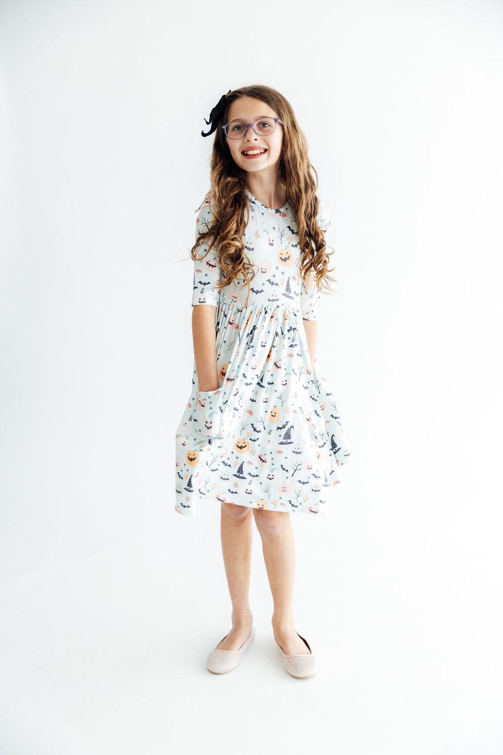 Ghouls Rule 3/4 Sleeve Pocket Twirl Dress - Mila & Rose ® - Flyclothing LLC