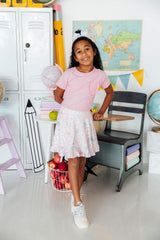 Bubblegum Pink Ruffle Pocket Tee - Mila & Rose ® - Flyclothing LLC