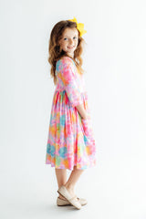 Swirly Whirly 3/4 Sleeve Pocket Twirl Dress - Mila & Rose ® - Flyclothing LLC