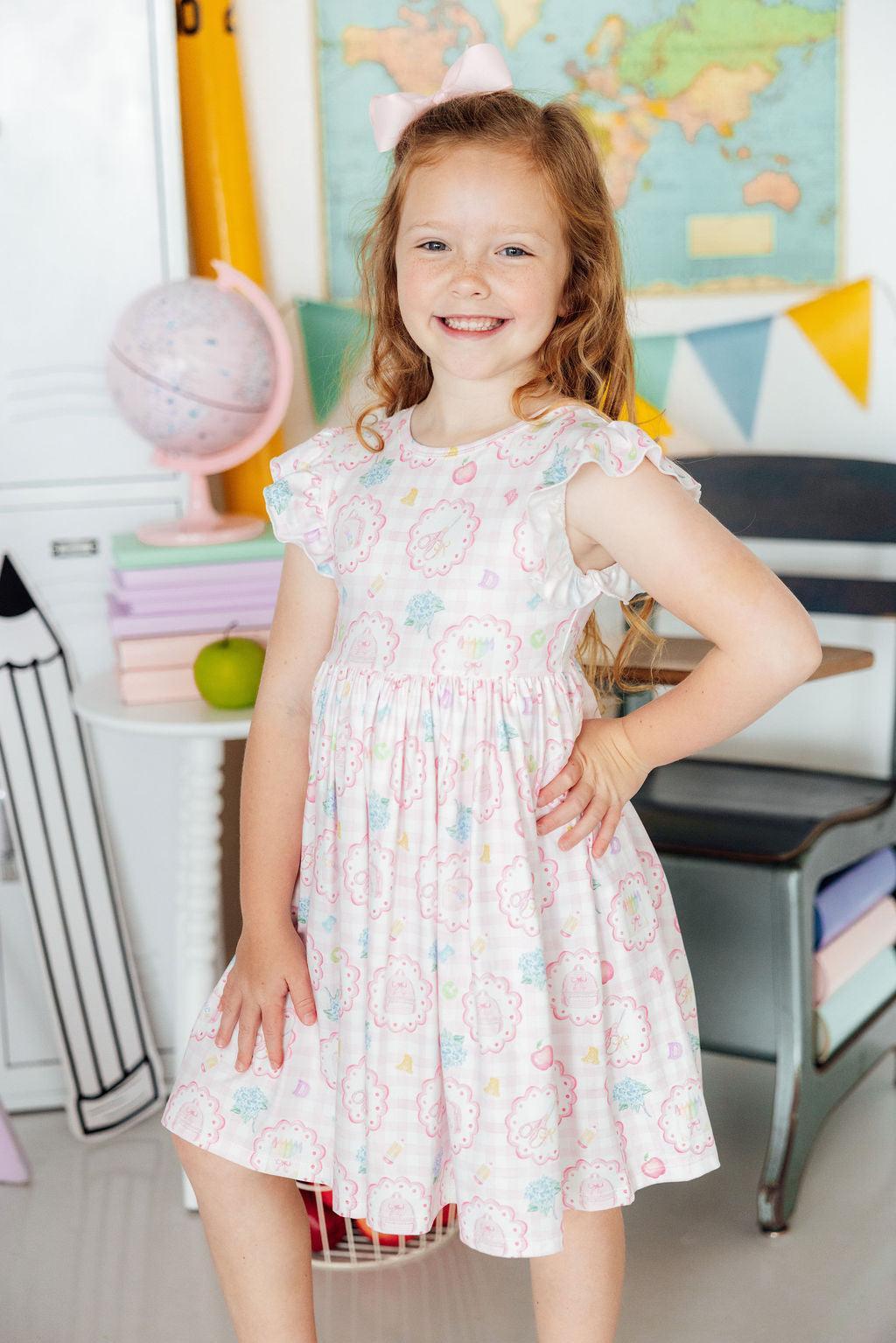 Apple of My Eye Flutter Sleeve Twirl Dress - Mila & Rose ® - Flyclothing LLC