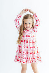 Candy Cane Ballet L/S Ruffle Hem Twirl Dress - Mila & Rose ® - Flyclothing LLC