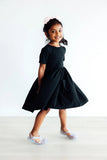 Black S/S Pocket Twirl Dress - Mila & Rose ®