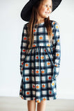 Plaid Pumpkins L/S Pocket Twirl Dress