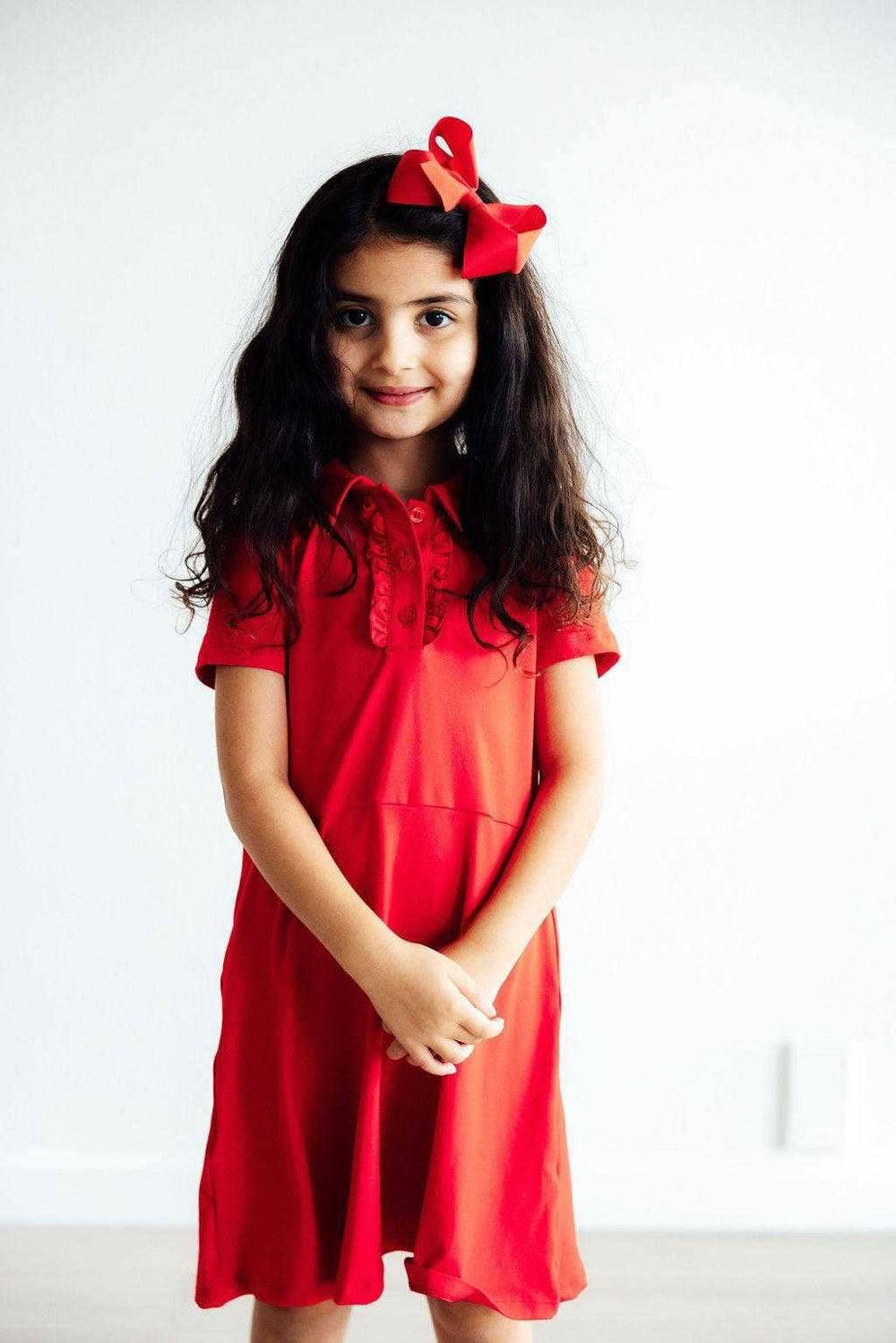 Red S/S Polo Dress - Mila & Rose ® - Flyclothing LLC