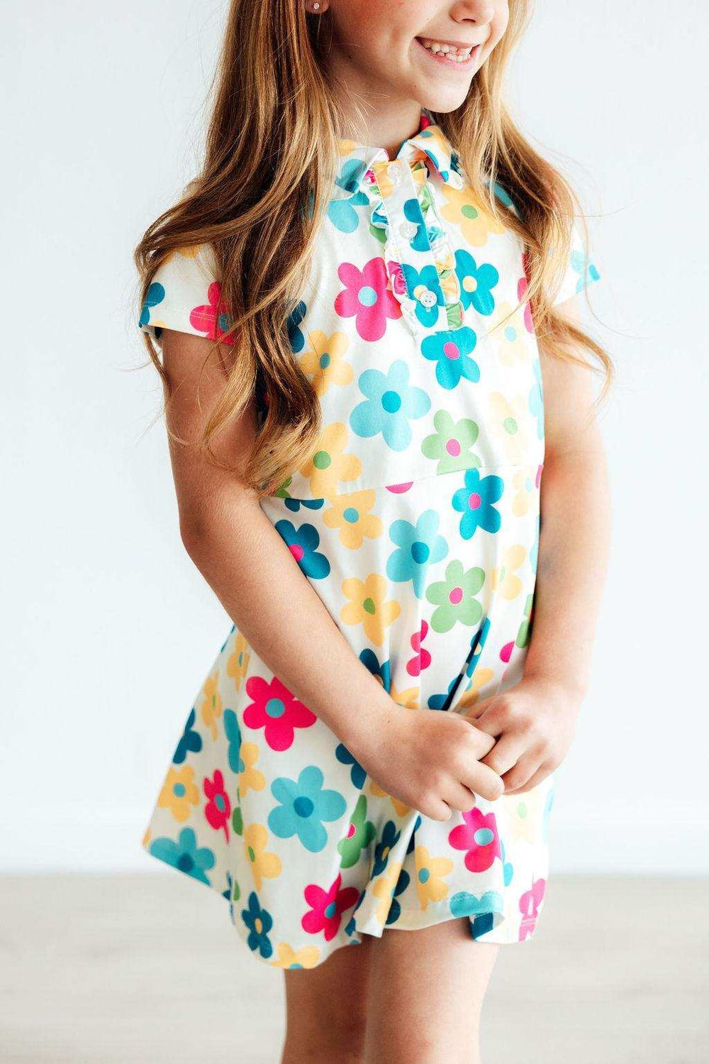 Groovy Blooms S/S Polo Dress - Mila & Rose ® - Flyclothing LLC
