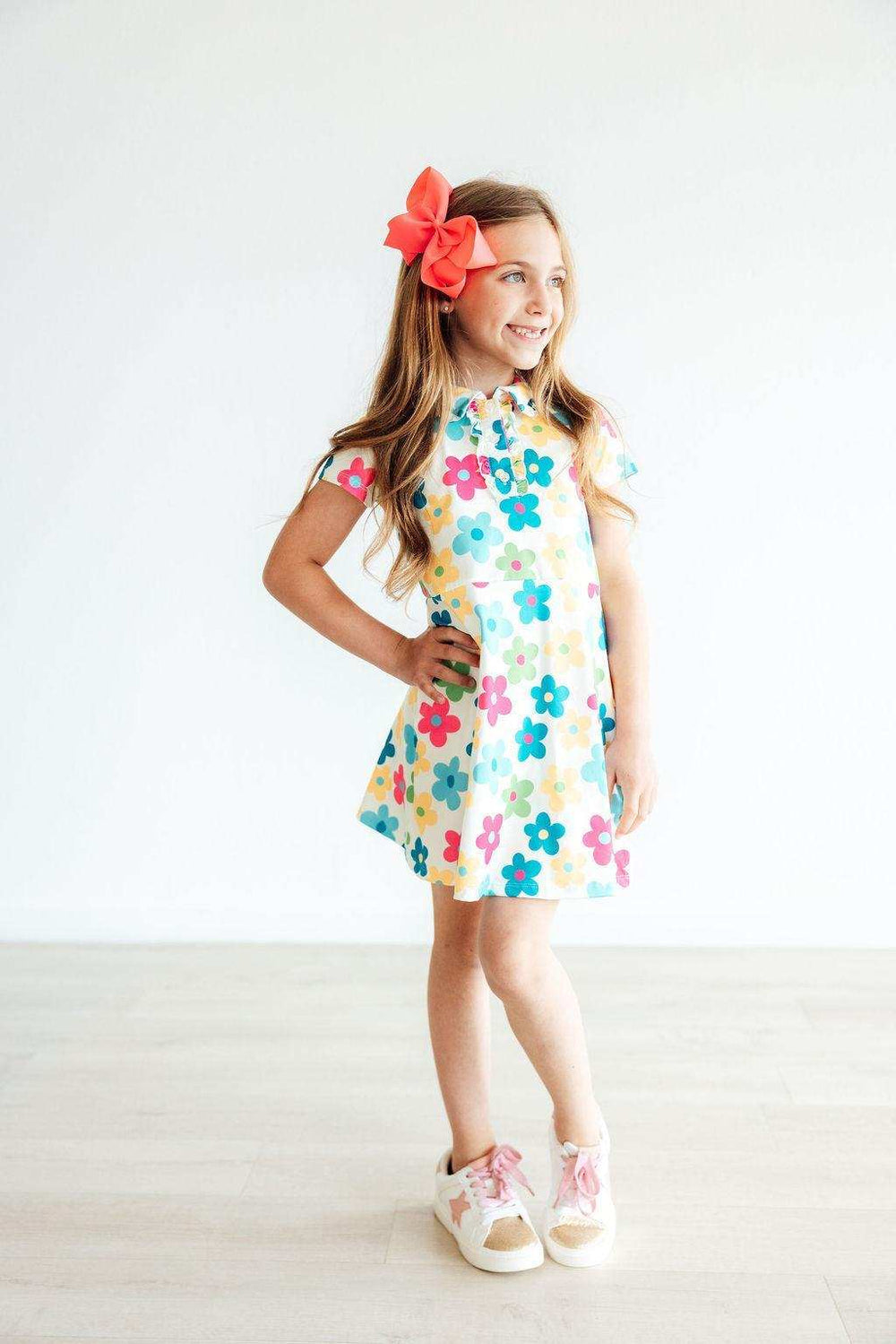 Groovy Blooms S/S Polo Dress - Mila & Rose ® - Flyclothing LLC