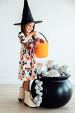 Trick or Twirl 3/4 Sleeve Pocket Twirl Dress