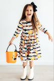 Pumpkins & Peonies 3/4 Sleeve Pocket Twirl Dress - Mila & Rose ®