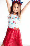 SALE Proudly Patriotic S/S Flutter Sleeve Leotard - Mila & Rose ®