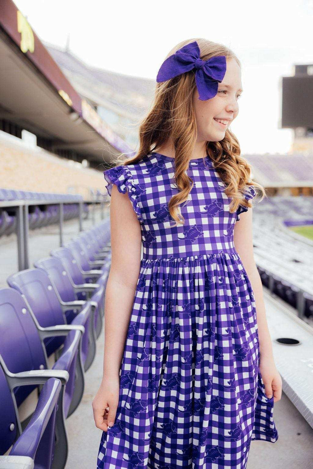 TCU Plaid Frog Flutter Twirl Dress - Mila & Rose ® - Flyclothing LLC