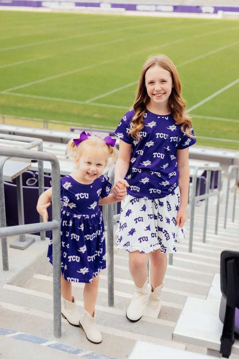 TCU Purple Frog Flutter Twirl Dress - Mila & Rose ® - Flyclothing LLC