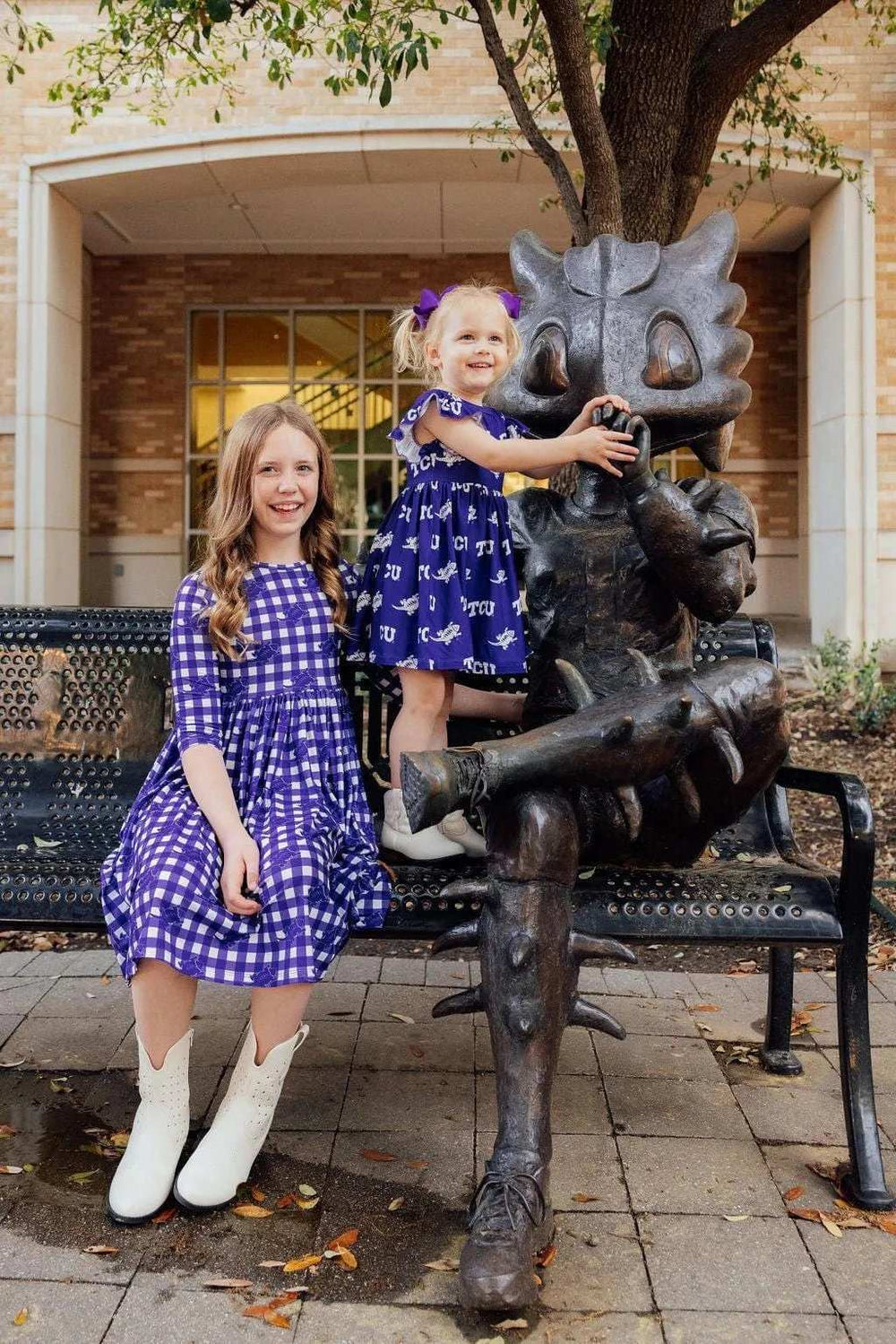 TCU Purple Frog Flutter Twirl Dress - Mila & Rose ® - Flyclothing LLC