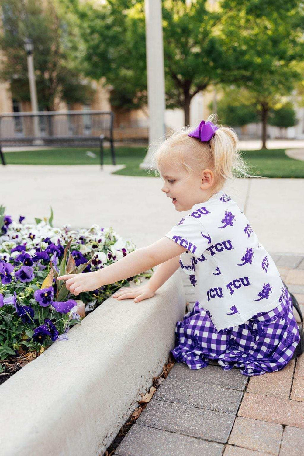 TCU White Frog Ruffle Pocket Tee - Mila & Rose ® - Flyclothing LLC