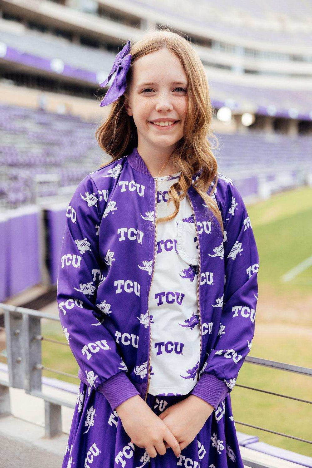 TCU Purple Frog Satin Jacket - Mila & Rose ® - Flyclothing LLC