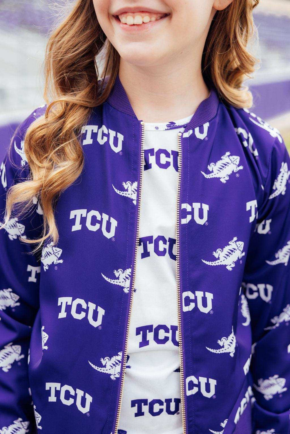 TCU Purple Frog Satin Jacket - Mila & Rose ® - Flyclothing LLC