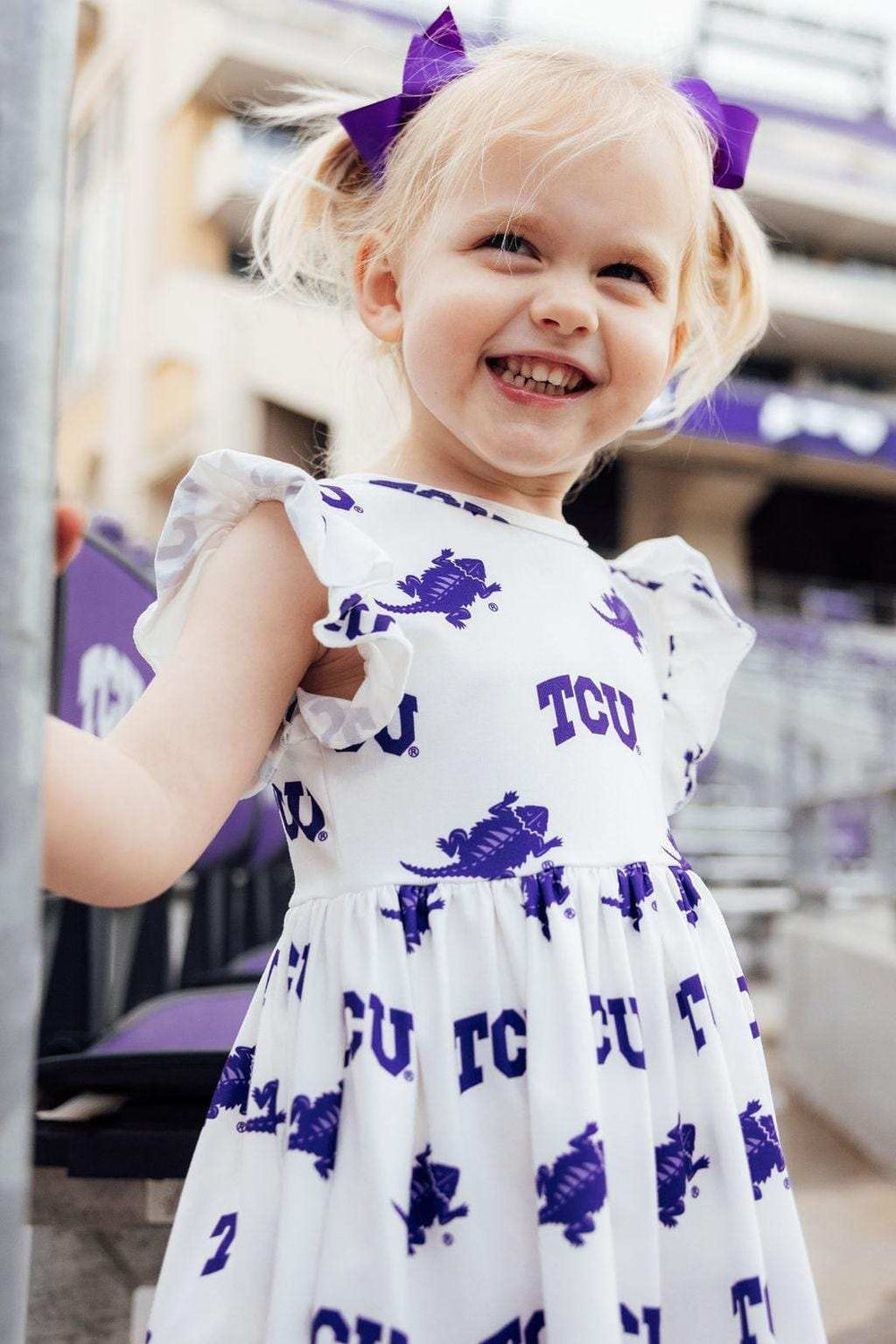 TCU White Frog Flutter Twirl Dress - Mila & Rose ® - Flyclothing LLC