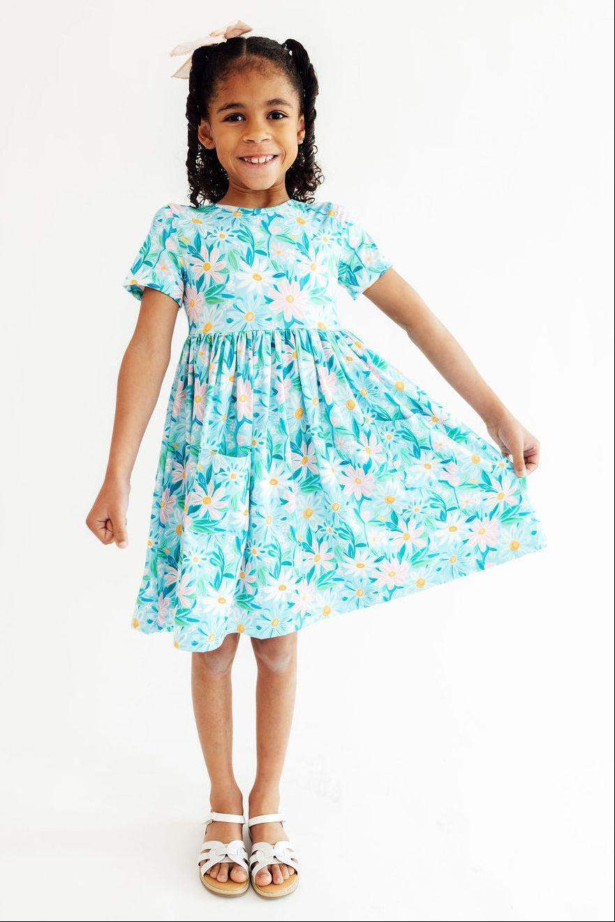 Preppy Daisies S/S Pocket Twirl Dress - Mila & Rose ® - Flyclothing LLC