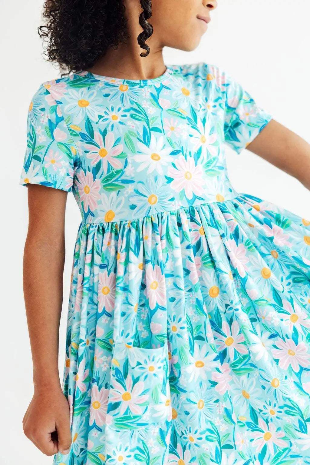 Preppy Daisies S/S Pocket Twirl Dress - Mila & Rose ® - Flyclothing LLC