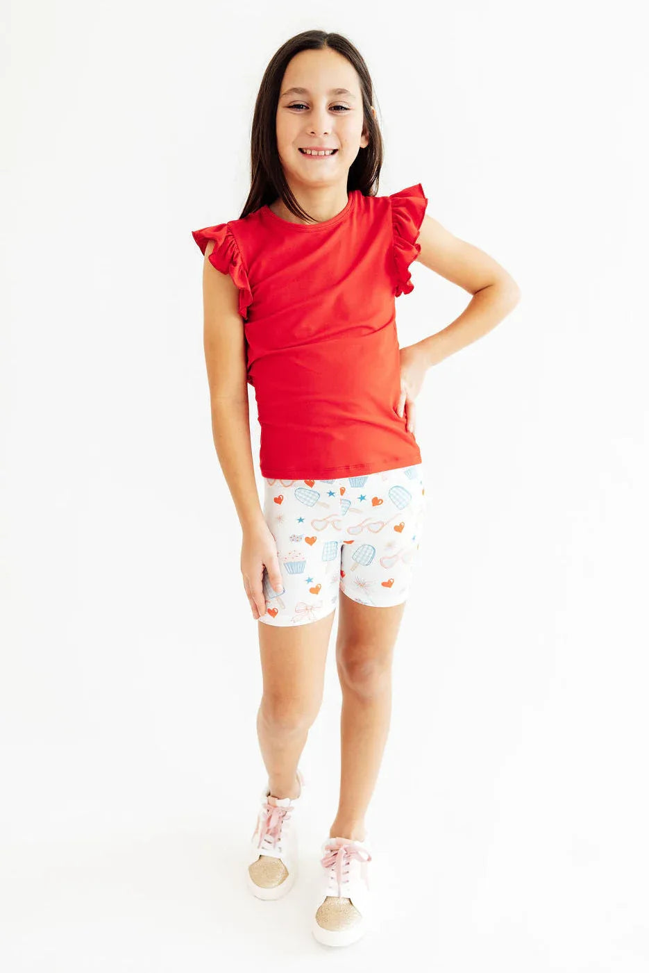 Red, White & Sweet Twirl Shorts - Mila & Rose ® - Flyclothing LLC