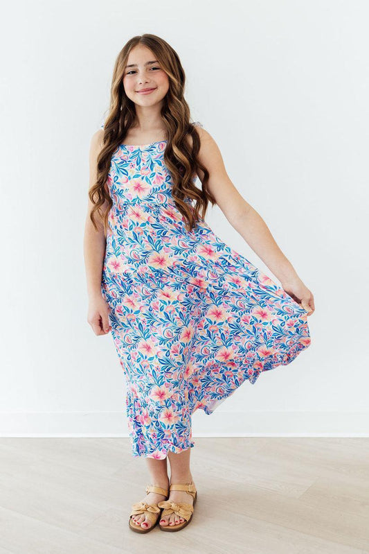 Watercolor Floral Ruffle Maxi Dress - Mila & Rose ® - Flyclothing LLC