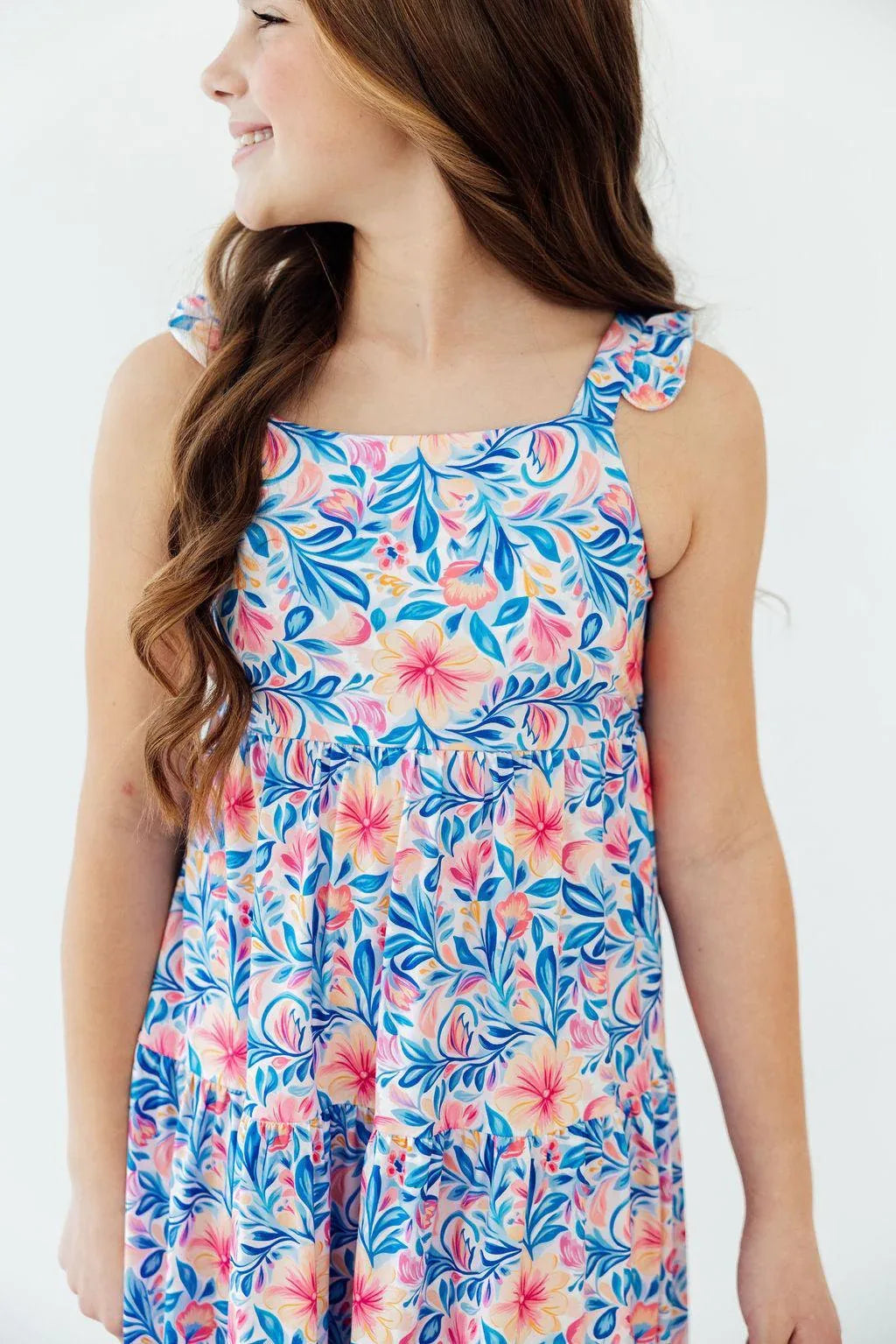 Watercolor Floral Ruffle Maxi Dress - Mila & Rose ® - Flyclothing LLC