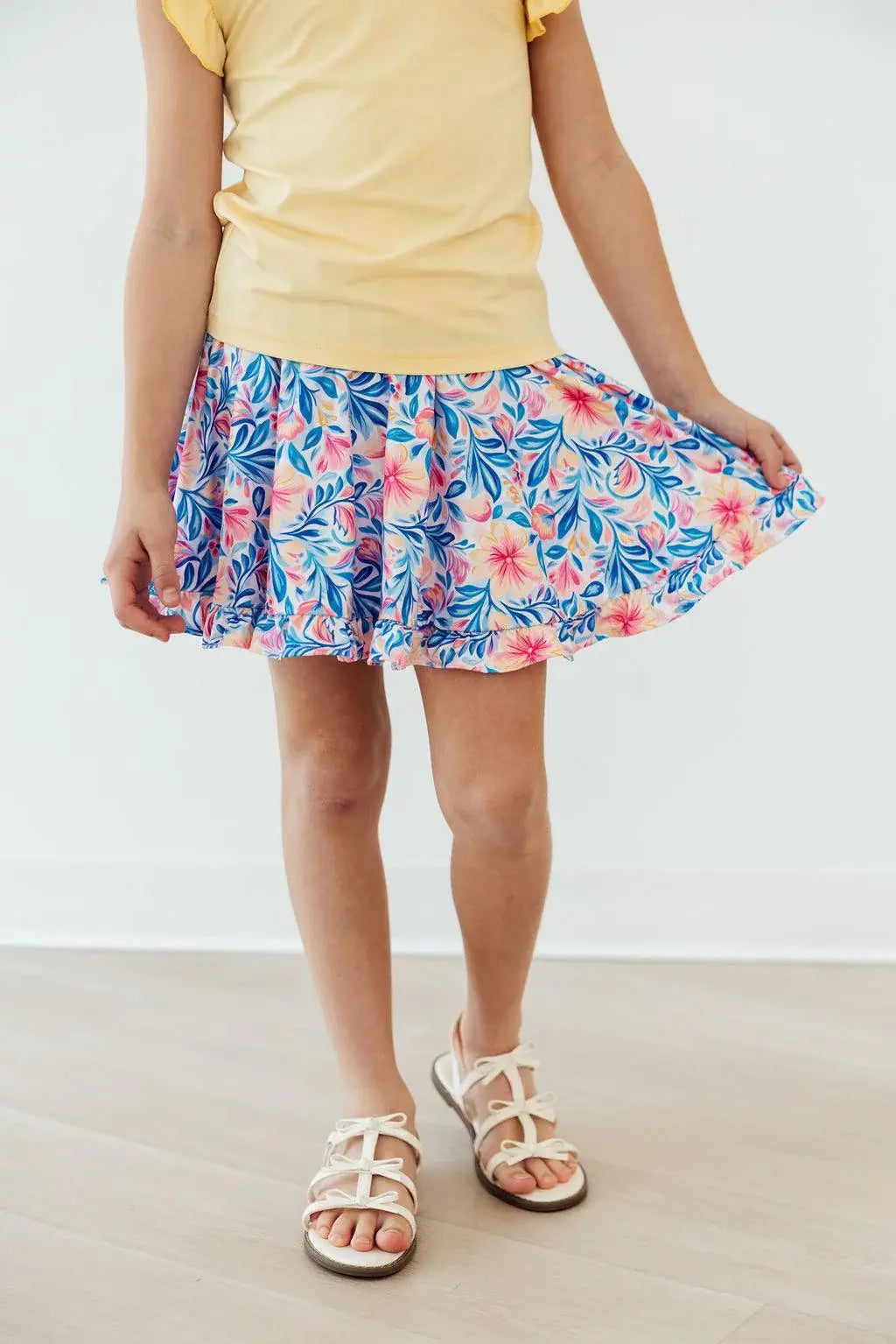 Watercolor Floral Ruffle Twirl Skort - Mila & Rose ® - Flyclothing LLC