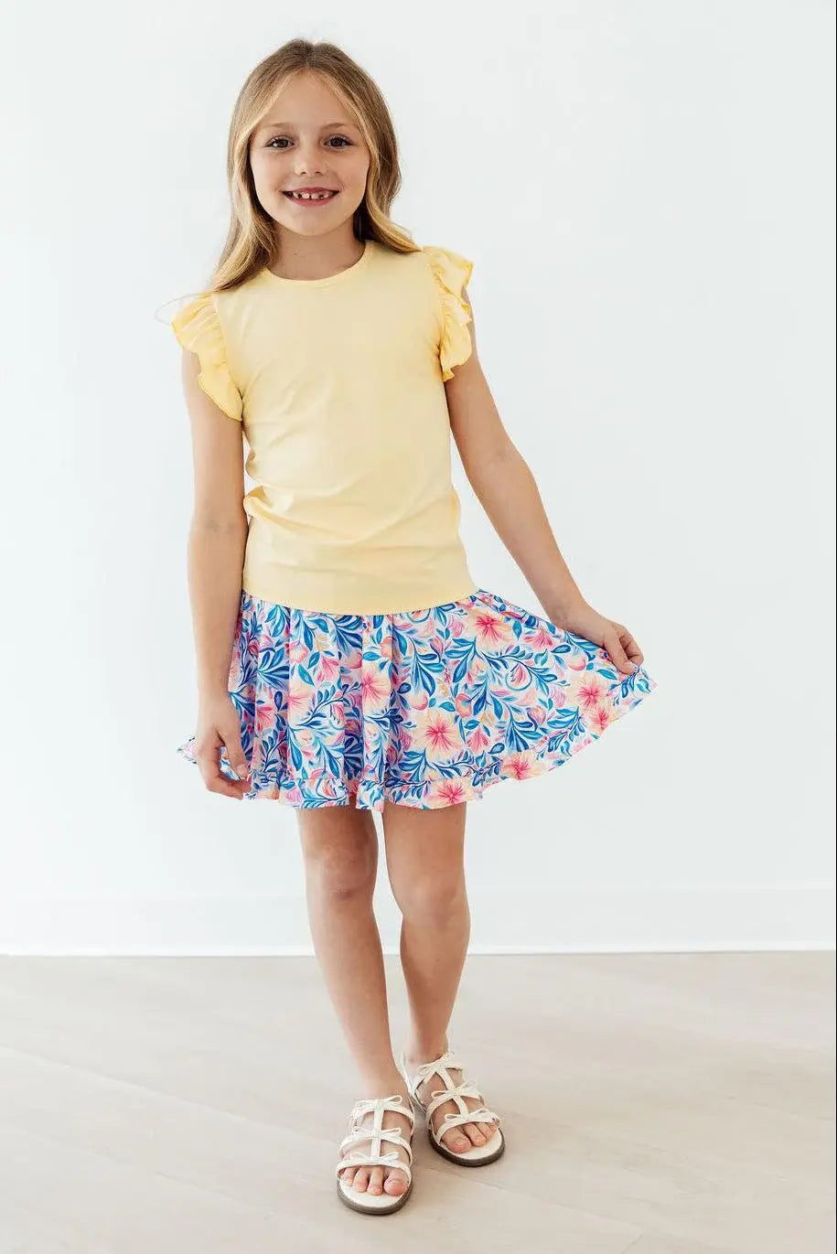 Watercolor Floral Ruffle Twirl Skort - Mila & Rose ® - Flyclothing LLC