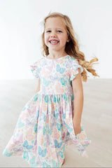 Fluttering Butterflies Flutter Sleeve Twirl Dress - Mila & Rose ® - Flyclothing LLC