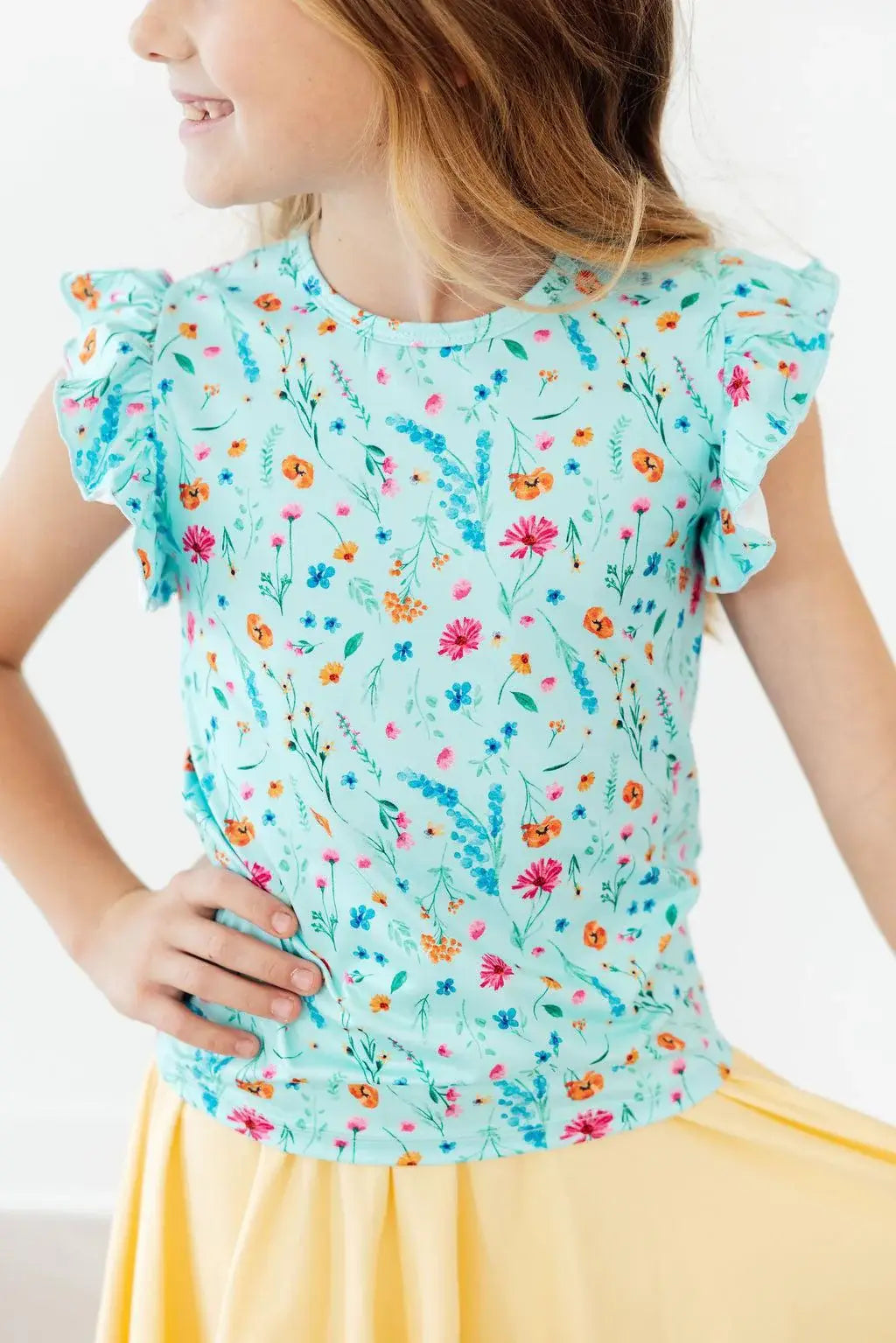 Bluebell Breeze S/S Ruffle Tee - Mila & Rose ® - Flyclothing LLC