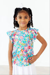 Preppy Floral S/S Ruffle Tee - Mila & Rose ® - Flyclothing LLC