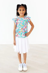 Preppy Floral S/S Ruffle Tee - Mila & Rose ® - Flyclothing LLC