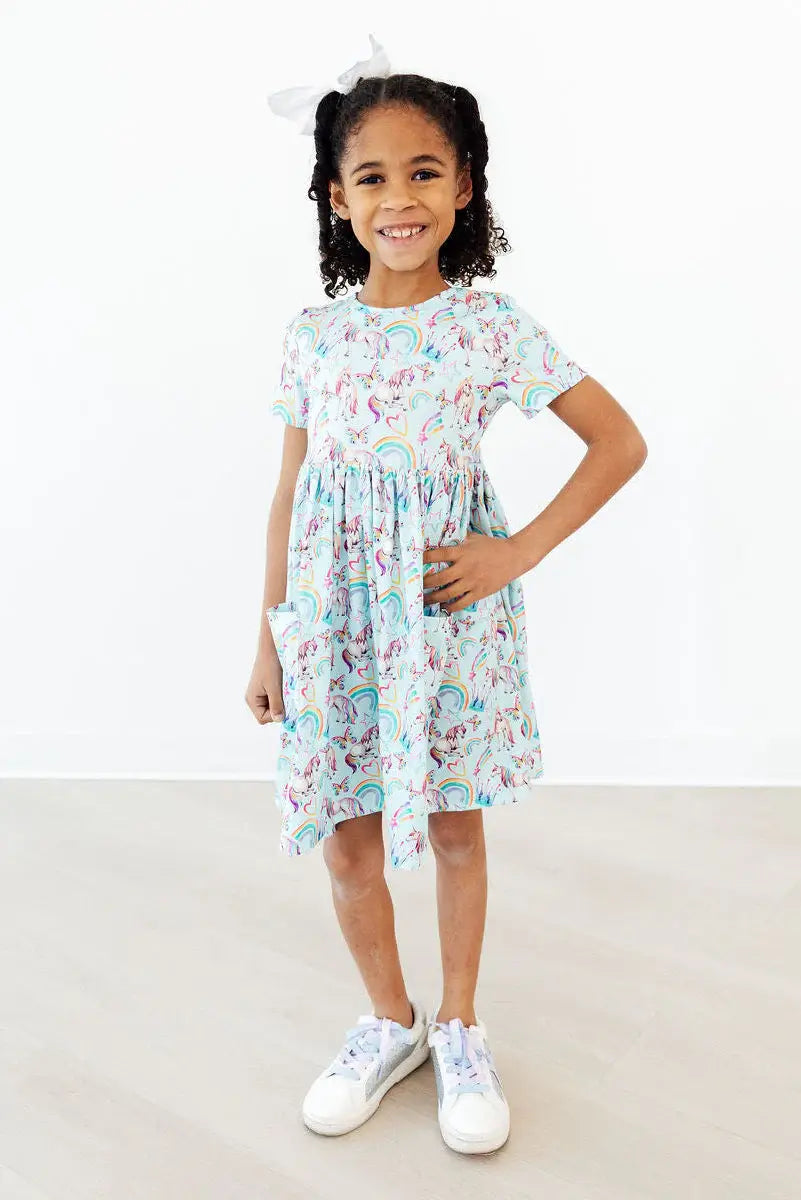 Unicorn Queen S/S Pocket Twirl Dress - Mila & Rose ® - Flyclothing LLC