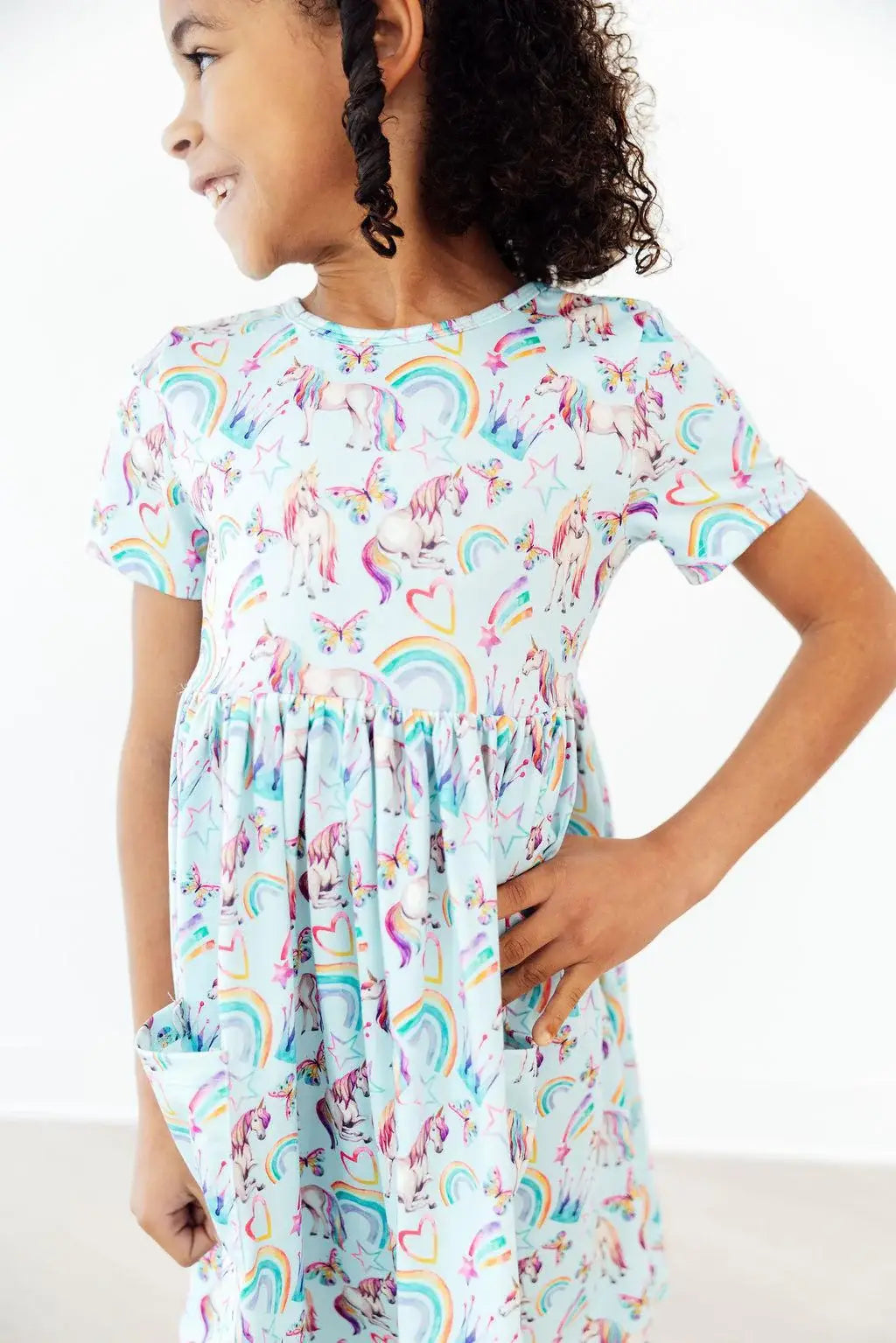 Unicorn Queen S/S Pocket Twirl Dress - Mila & Rose ® - Flyclothing LLC